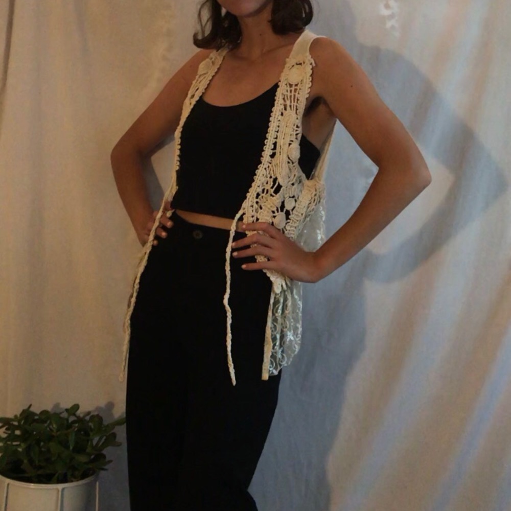 Crochet lace throw over